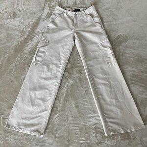 Banana Republic Cream Cargo Wide Leg Pants